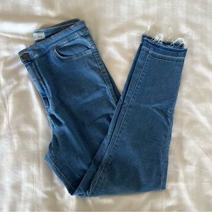 Topshop High Waisted Joni Cropped Denim Jean Size 30